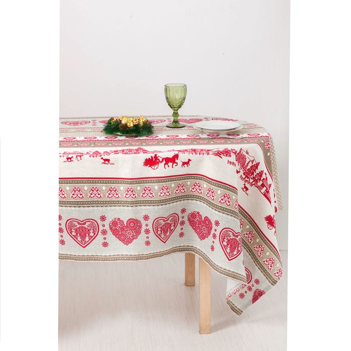 Скатерть "Доляна" НГ Деревня 110х150 см, 100% хлопок, рогожка, 164 г/м² - Фото 1