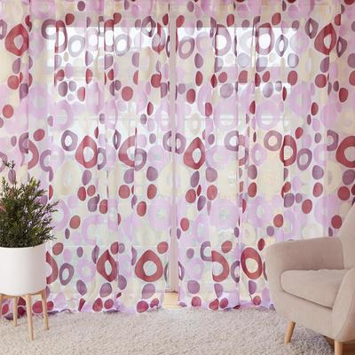 Тюль "Этель" Калейдоскоп (цвет лиловый) без утяжелителя, ширина 250 см, высота 270 см