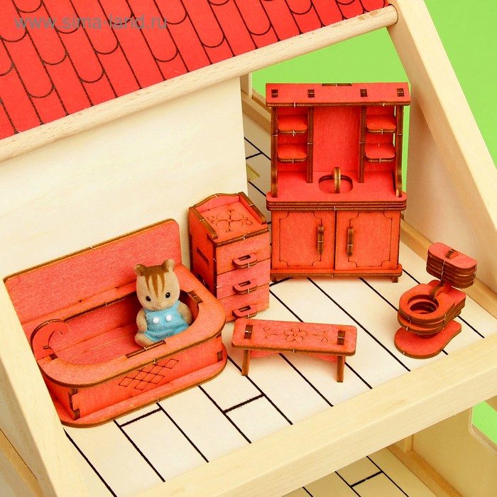 Набор кукольной мебели с гравировкой "Ванная", цвет МИКС - Фото 1
