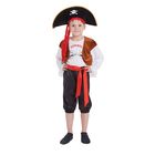 Костюм пирата "Карамба" шляпа, джемпер с жилетом бриджи, пояс размер 30 рост 110-116 - фото 8575383