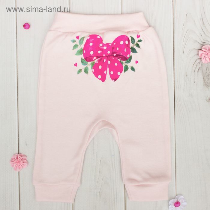 Штанишки "Зайка", рост 62-68 см, 3-6 мес (22 р-р), интерлок - Фото 1