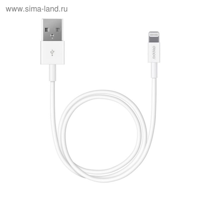 Кабель Deppa (72230) Apple 8-pin, iPhone 5/6/7, белый, 3 м - Фото 1