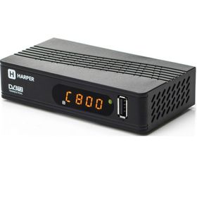 Приставка для цифрового ТВ Harper HDT2-1514, FullHD, DVB-T2, HDMI, RCA, USB, черная