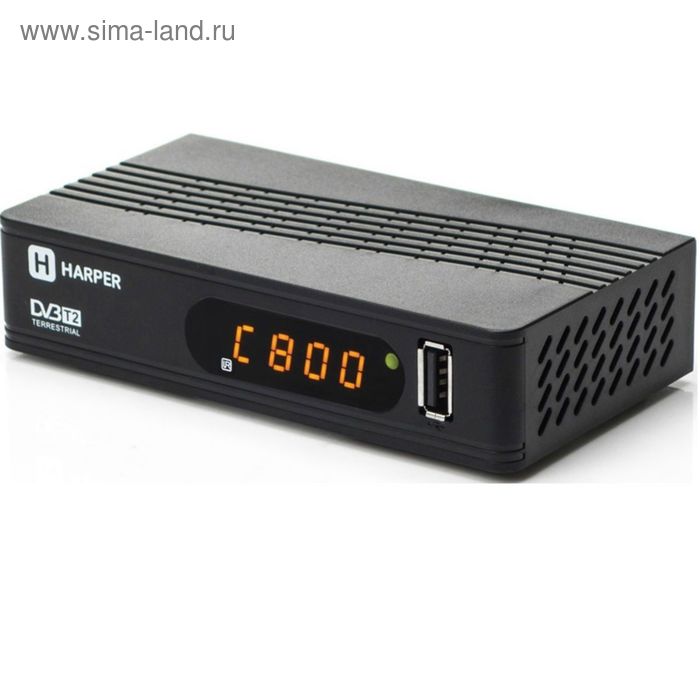 Приставка для цифрового ТВ Harper HDT2-1514, FullHD, DVB-T2, HDMI, RCA, USB, черная - Фото 1