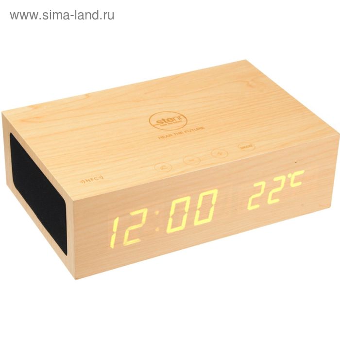 Акустическая система Stenn W1 Bluetooth, USB, 2x3 Вт, часы, будильник, термометр - Фото 1