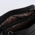 Сумка женская на молнии, 2 отдела, наружный карман, цвет чёрный - Фото 5
