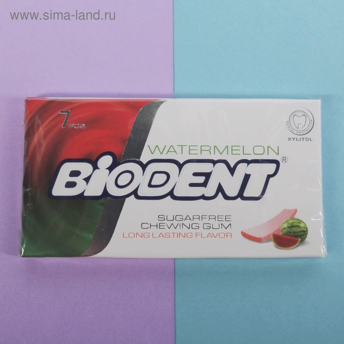 Жевательная резинка Biodent без сахара со вкусом Арбуза,13г. - Фото 1
