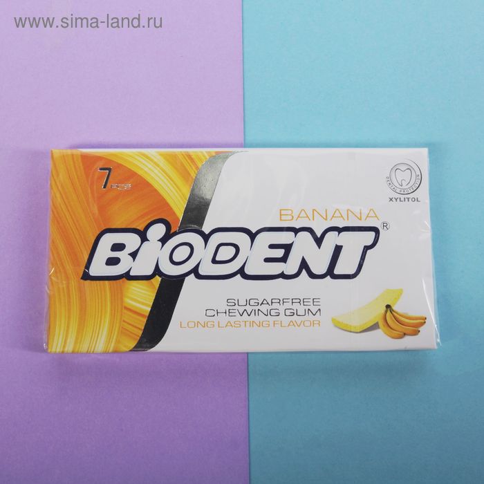 Жевательная резинка Biodent без сахара со вкусом Банана,13г. - Фото 1
