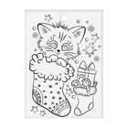 Бумажные наклейки с раскраской на обороте «Зимний котик», 11 х 15,2 см - Фото 2