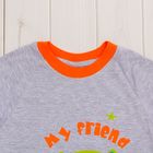 Пижама для мальчика, рост 122-128 см, цвет серый меланж, оранжевый - Фото 2