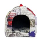 Домик-тоннель с ручкой, 35 х 28 х 28 см, мебельная ткань, микс расцветок - фото 37284076