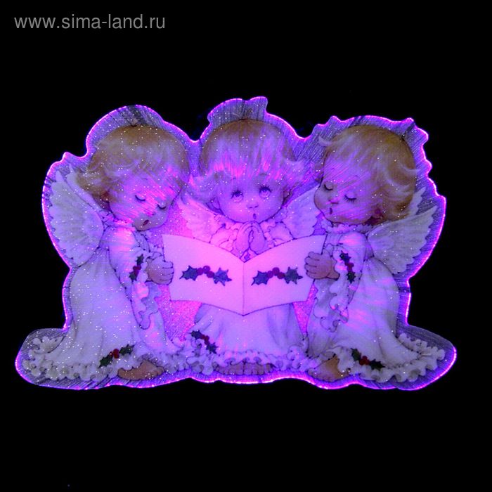 Сувенир световой пластик "Три ангелочка поют" 13х8,5х3,5 см - Фото 1