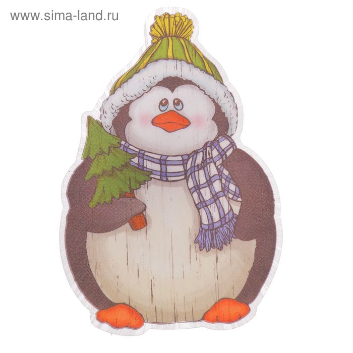 Сувенир световой пластик "Пингвинёнок с ёлочкой" 13,5х9х3,5 см - Фото 1