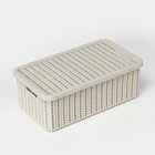 Корзина для хранения «Вязание», 6 л, 35×20×13 см, с крышкой, белая - Фото 2