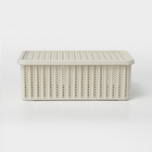 Корзина для хранения «Вязание», 6 л, 35×20×13 см, с крышкой, белая - Фото 3