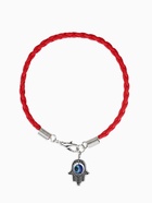 Браслет-оберег «Красная нить», процветание и защита, синий в чернёном серебре, d=9 см - Фото 1