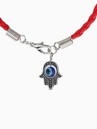 Браслет-оберег «Красная нить», процветание и защита, синий в чернёном серебре, d=9 см - Фото 2