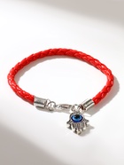 Браслет-оберег «Красная нить» процветание и защита, синий в чернёном серебре, d=9 см - Фото 5