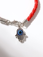 Браслет-оберег «Красная нить» процветание и защита, синий в чернёном серебре, d=9 см - Фото 1