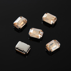 Стразы в цапах (набор 5 шт.), 10×14 мм, цвет коричневый в серебре - Фото 2