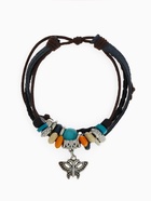 Браслет кожа «Бабочка» с бусинами, 3 нити, цветной, d=5 см - Фото 1