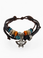 Браслет кожа «Бабочка» с бусинами, 3 нити, цветной, d=5 см - Фото 5