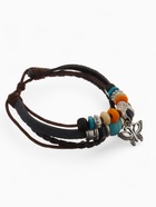 Браслет кожа «Бабочка» с бусинами, 3 нити, цветной, d=5 см - Фото 6