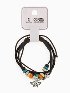 Браслет кожа «Бабочка» с бусинами, 3 нити, цветной, d=5 см - Фото 7