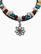 Браслет кожа «Цветок» с бусинами, 3 нити, цветной, d=5 см - Фото 2