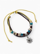 Браслет кожа «Цветок» с бусинами, 3 нити, цветной, d=5 см - Фото 4