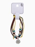 Браслет кожа «Цветок» с бусинами, 3 нити, цветной, d=5 см - Фото 5