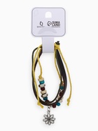 Браслет кожа «Цветок» с бусинами, 3 нити, цветной, d=5 см - Фото 6