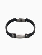 Браслет унисекс «Стиль» прямоугольник с тройными вставками, цвет чёрный с серебром, 23 см - Фото 2