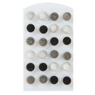 Пусеты 12 пар «Стальные», сердечки, цвет МИКС - Фото 1