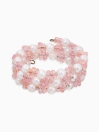 Браслет пружинка детский «Выбражулька. Цветочки хрустальные», бело-розовый - Фото 1