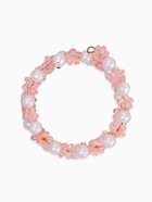 Браслет пружинка детский «Выбражулька. Цветочки хрустальные», бело-розовый - Фото 4