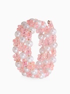 Браслет пружинка детский «Выбражулька. Цветочки хрустальные», бело-розовый - Фото 5