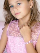 Браслет-пружинка детский «Выбражулька» цветочки хрустальные, бело-розовый - Фото 8