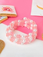 Браслет-пружинка детский «Выбражулька» цветочки хрустальные, бело-розовый - Фото 9