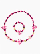 Набор детских украшений Выбражулька «Лисички», 2 предмета: бусы, браслет, фиолетовый, розовый - Фото 1