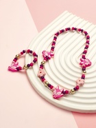 Набор детских украшений Выбражулька «Лисички», 2 предмета: бусы, браслет, фиолетовый, розовый - Фото 2