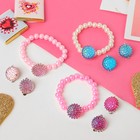 Набор детский 2 предмета: браслет, клипсы, подсолнух, МИКС - Фото 3