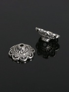 Шапочки для бусин (набор 10 шт.), 1.4×1.4×0.6 см, цвет черненое серебро - Фото 4