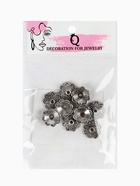 Шапочки для бусин (набор 10 шт.), 1.4×1.4×0.6 см, цвет черненое серебро - Фото 3