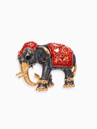 Брошь «Слон индийский», цвет красно-серый в золоте - Фото 1