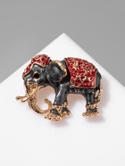 Брошь "Слон индийский", цвет красно-серый в золоте - фото 809207681