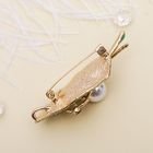 Брошь «Кувшинка с бусиной», разноцветная в золоте - Фото 2