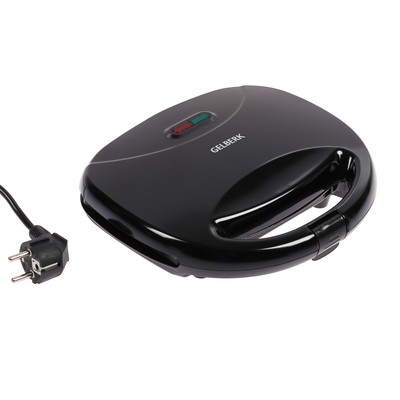 Сэндвичница GELBERK GL-550, 700 Вт, антипригарное покрытие, черная