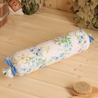 Валик «Цветочный» для бани и сауны, стружка можжевельника, тик - Фото 1