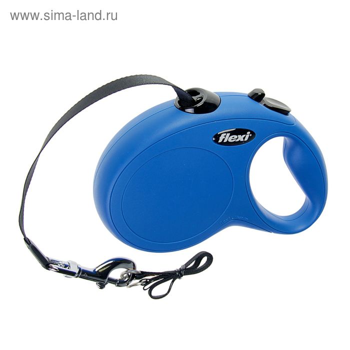 Рулетка Flexi New Classic L (до 50 кг) лента 5 м, синяя - Фото 1